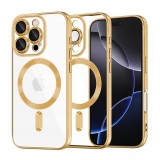 Husa premium iPhone 16 Pro Max Techsuit Luxury Crystal MagSafe, auriu
