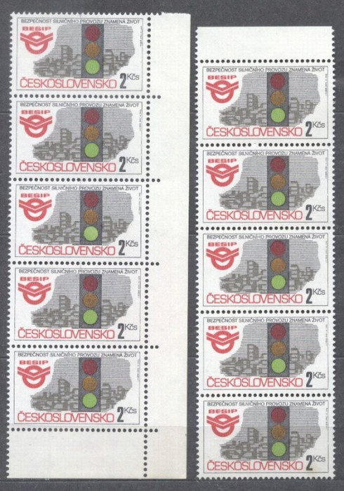 Czechoslovakia 1992 Traffic safety x 10 in blocks MNH S.631