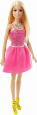 Papusa Barbie Stralucitoare blonda cu rochita roz foto