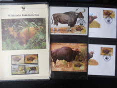 Serie timbre fauna WWF animale bivol nestampilat postale filatelice foto