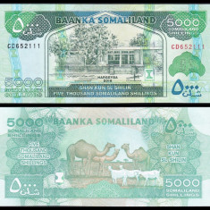 SOMALILAND █ bancnota █ 5000 Shillings █ 2016 █ P-21e █ UNC █ necirculata