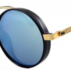 Ochelari de soare Rotunzi Bleu Oglinda cu Auriu