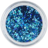 Hexagoane decorative, 1mm - efect holografic, turcoaz, INGINAILS