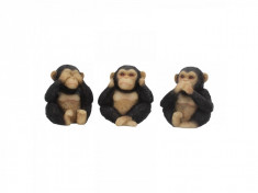 Set 3 statuete Trei cimpanzei intelepti 8 cm foto