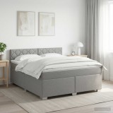 Cumpara ieftin Pat boxspring cu saltea Gri deschis 160 x 200 cm Tesatura
