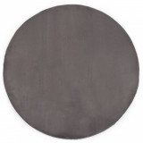 Cumpara ieftin Covor, gri &icirc;nchis, 160 cm, blană ecologică de iepure