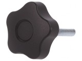 Buton de reglare negru &Oslash;50mm M8 40mm H32mm