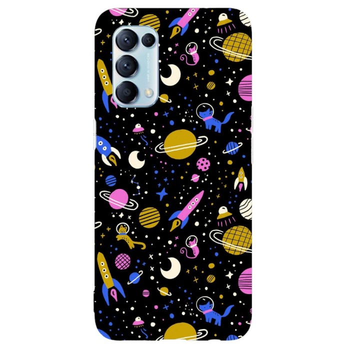 Husa compatibila cu Oppo A73 model Space Doodle, Silicon, TPU, Viceversa