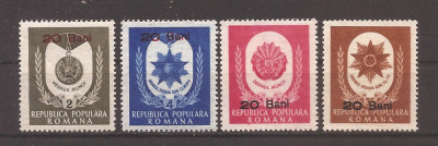 Romania 1952 - LP 311, Ordine si medalii, supratipar, MNH (vezi descrierea) foto