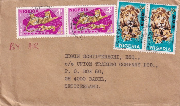 FILATELIE TEMATICA - PLIC NIGERIA TEMATICA FAUNA AIRMAIL