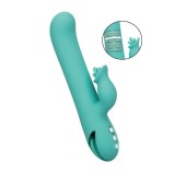 Vibrator rabbit CALEXOTICS Bel Air Bombshell, pentru stimularea clitorisului și punctului G, 3 funcții de rotație, 10 funcții de vibrație, verde turco