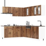 Set de dulapuri de bucătărie 11 piese &bdquo;Lucca&rdquo; Lemn vechi lemn