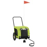 Cumpara ieftin Remorca bicicleta animale companie, verde/negru, oxford/fier