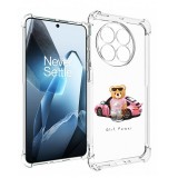 Husa antisoc pentru oneplus 13, airbag pro, transparent, girl power