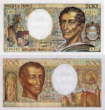 FRANTA █ bancnota █ 200 Francs █ 1989 █ P-155c █ UNC █ necirculata