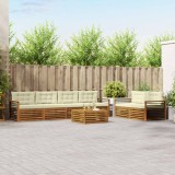 vidaXL Set de canapele de exterior cu pernă 7 pcs Natural și Crem 3373070
