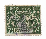 Bavaria - Timbru oficial, 1919 - 7 1/2 Pfg, obliterat