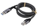 Cablu USB 3.0 RJ45 3m Negru/Gri, Goobay