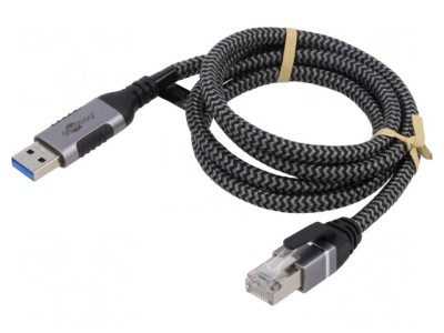Cablu USB 3.0 RJ45 3m Negru/Gri foto