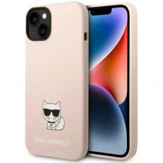 Husa Cover Karl Lagerfeld Liquid Silicone Outline Choupette Body Logo pentru Iphone 13/14 Pink