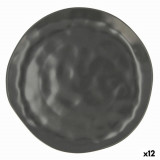 Set 12 farfurii, Bidasoa, Cosmos, &Oslash; 26 cm, ceramica, negru