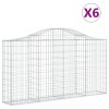 Cosuri gabion arcuite 6 buc, 200x30x100/120 cm fier galvanizat