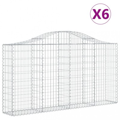 Cosuri gabion arcuite 6 buc, 200x30x100/120 cm fier galvanizat foto