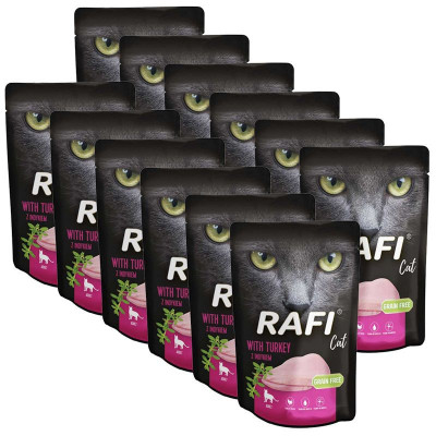 Rafi Cat Adult Pat&amp;eacute; with Turkey 12 x 100 g foto