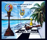 RO 1992 LP 1287 &quot;A 30-a Olimpiada de Sah Manila&quot; , colita 273 , MNH, Nestampilat