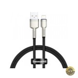 Cablu Date si Incarcare USB-A - Lightning Baseus Cafule Metal Series 18W 0.25m Negru CALJK-01