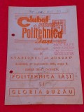 Program meci fotbal POLITEHNICA IASI - GLORIA BUZAU (27.09.1981)