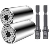 Cumpara ieftin Set 2x Cheie tubulara universala chrome vanadium 7-19mm cu extensie la surubelnita,burghiu