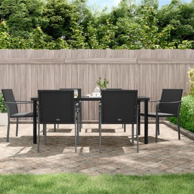 vidaXL Set mobilier de grădină cu perne, 7 piese, poliratan și oțel 3186967 foto