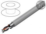 Cablu RS232 ecranat 3x2x24AWG Cu PVC gri