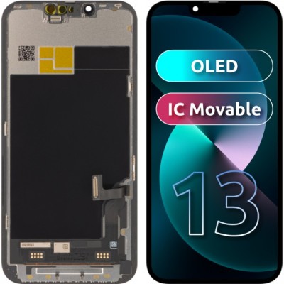 Display cu Touchscreen JK pentru Apple iPhone 13, cu Rama, Versiune OLED IC Movable, Negru foto