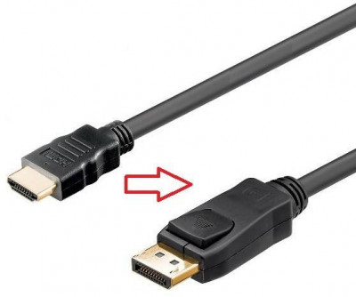 Cablu Directie Semnal HDMI la DisplayPort 2m UHD 3840x2160P 30Hz foto