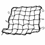 Cumpara ieftin Plasa fixare bagaje FIXATO, pentru Moto, Scuter, ATV sau Bicicleta, fixare rapida cu carlige metalice, Negru, 40*40cm