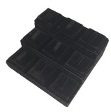 Suport Prezentare Inele ?i Pandantive &ndash; 9 Sloturi, Catifea Gri (WZ5478)