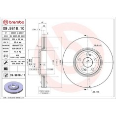 Set disc frana Renault Espace 4 (Jk0/1) 11.02-, Vel Satis (Bj0) 06.02-, Fata, 324X28mm, ventilat, Brembo