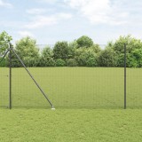 vidaXL Gard din Plasă Sudată cu 7 Posturi Spike Gri 1.5x10 m Oțel