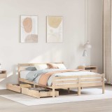Gossi cadru de pat fara saltea, 160x200 cm, lemn masiv pin