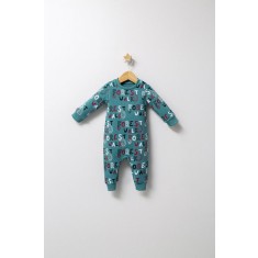 Salopeta pentru bebelusi de iarna Forest, Tongs baby, baietei (Culoare: Verde, Marime: 6-9 luni)
