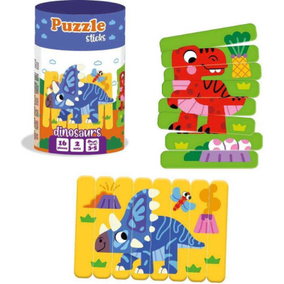Set puzzle-uri din betisoare Dinozauri, 16 piese Roter Kafer RK1090-02 foto