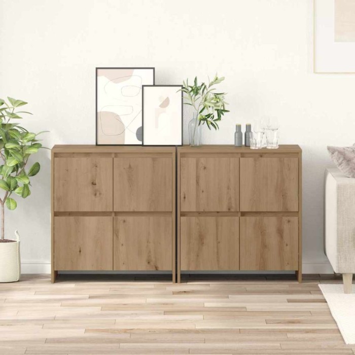 vidaXL Bufeturi 2 pcs stejar artizanal 70 x 41 x 75 cm Lemn compozit 3393515