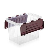 Cutie depozitare 26 L cu capac incorporat, din plastic transparenta