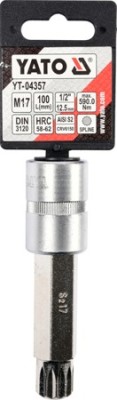 Bit Spline M17 cu adaptor 1/2 100 mm YATO foto