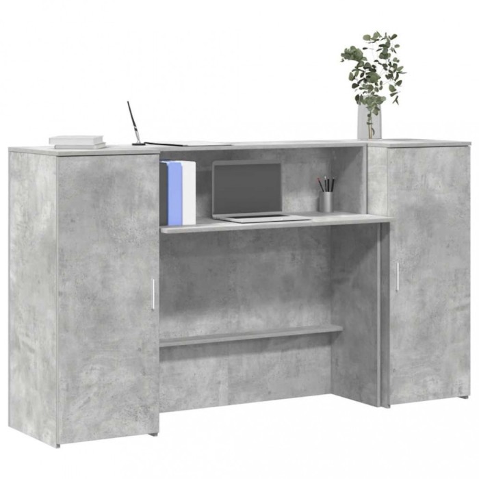 vidaXL Birou de recepție Gri beton 180x50x103,5 cm Lemn prelucrat 3324208