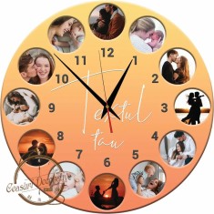 Ceas Personalizat cu 12 poze ? Momente Fericite ? foto