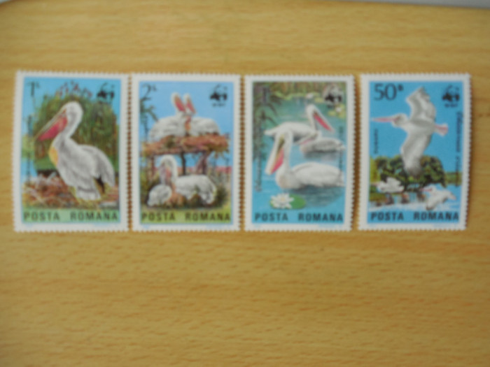 Serie timbre romanesti pasari nestampilate Romania MNH