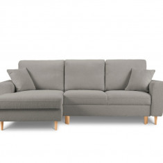 Coltar extensibil stanga 4 locuri, Moghan, Micadoni Home, NL, 241x145x88 cm, poliester Boucle, gri